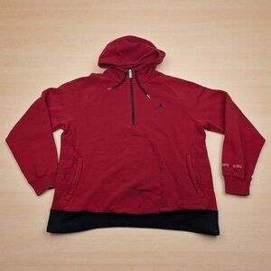 Nike Air Jordan Retro 11 Hoodie 1/2 Zip XL Red Black Jumpman *READ